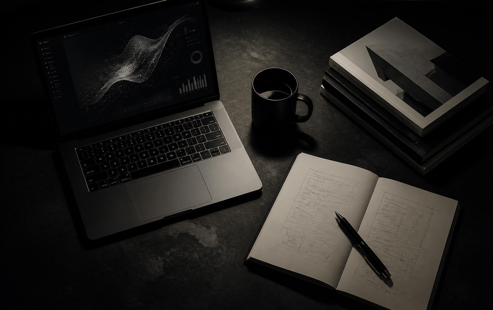 Three people around a table reviewing wireframes